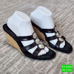 Brighton women's Elena wedge shoes black size 9.5